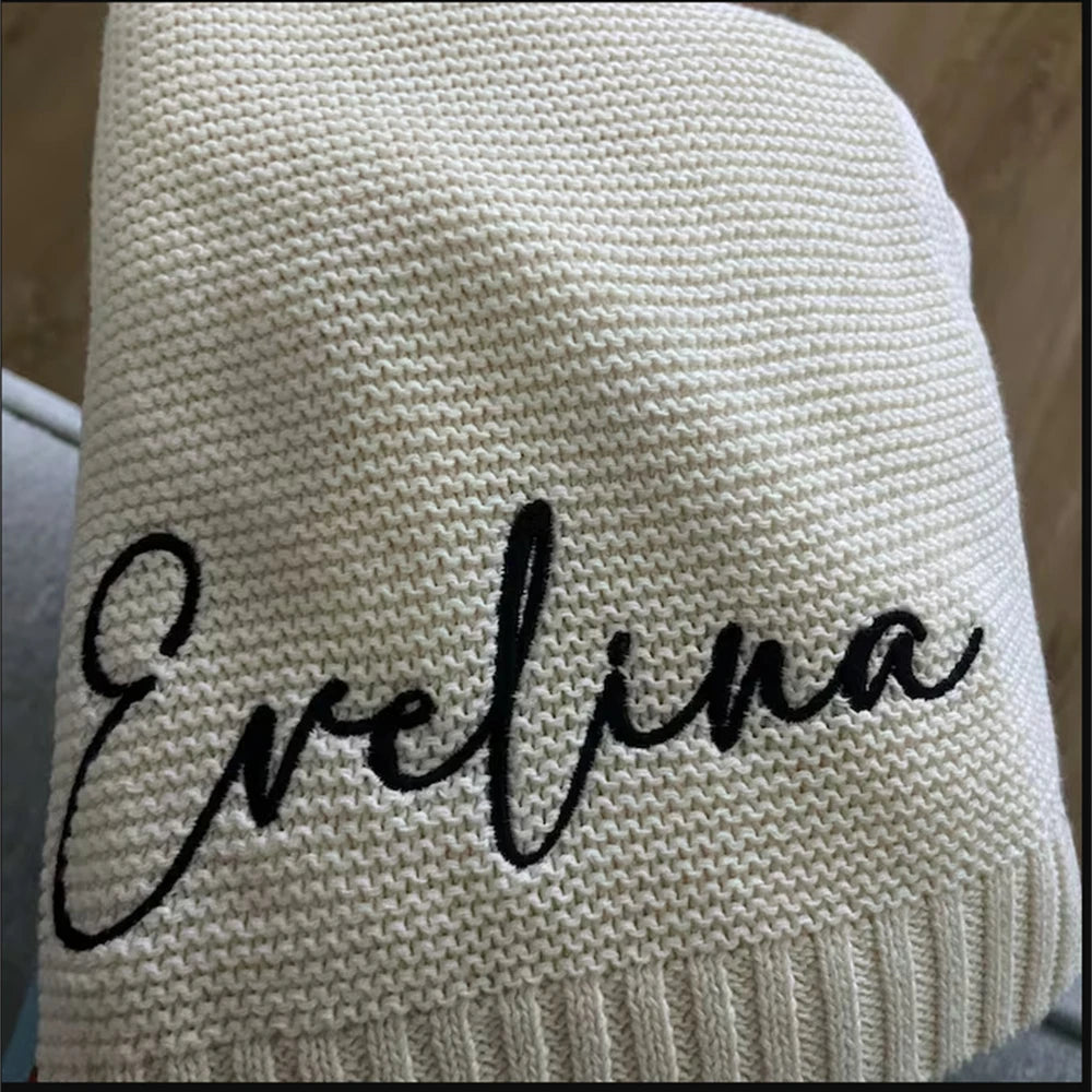 Personalized Knitted Baby Blanket