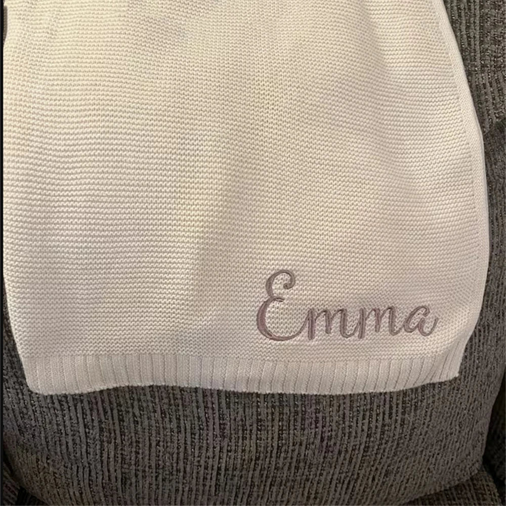 Personalized Knitted Baby Blanket