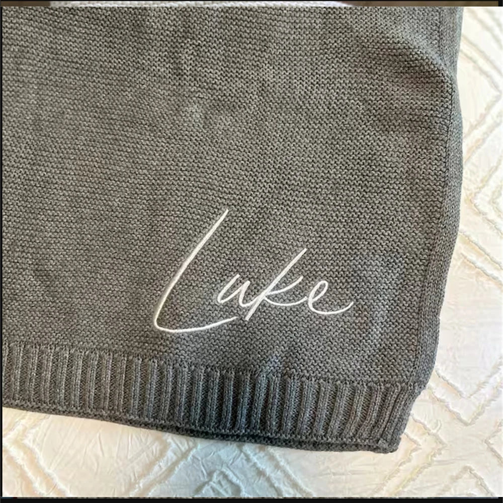 Personalized Knitted Baby Blanket
