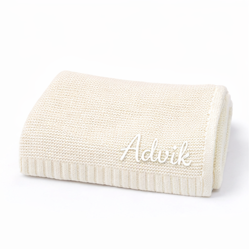 Personalized Knitted Baby Blanket