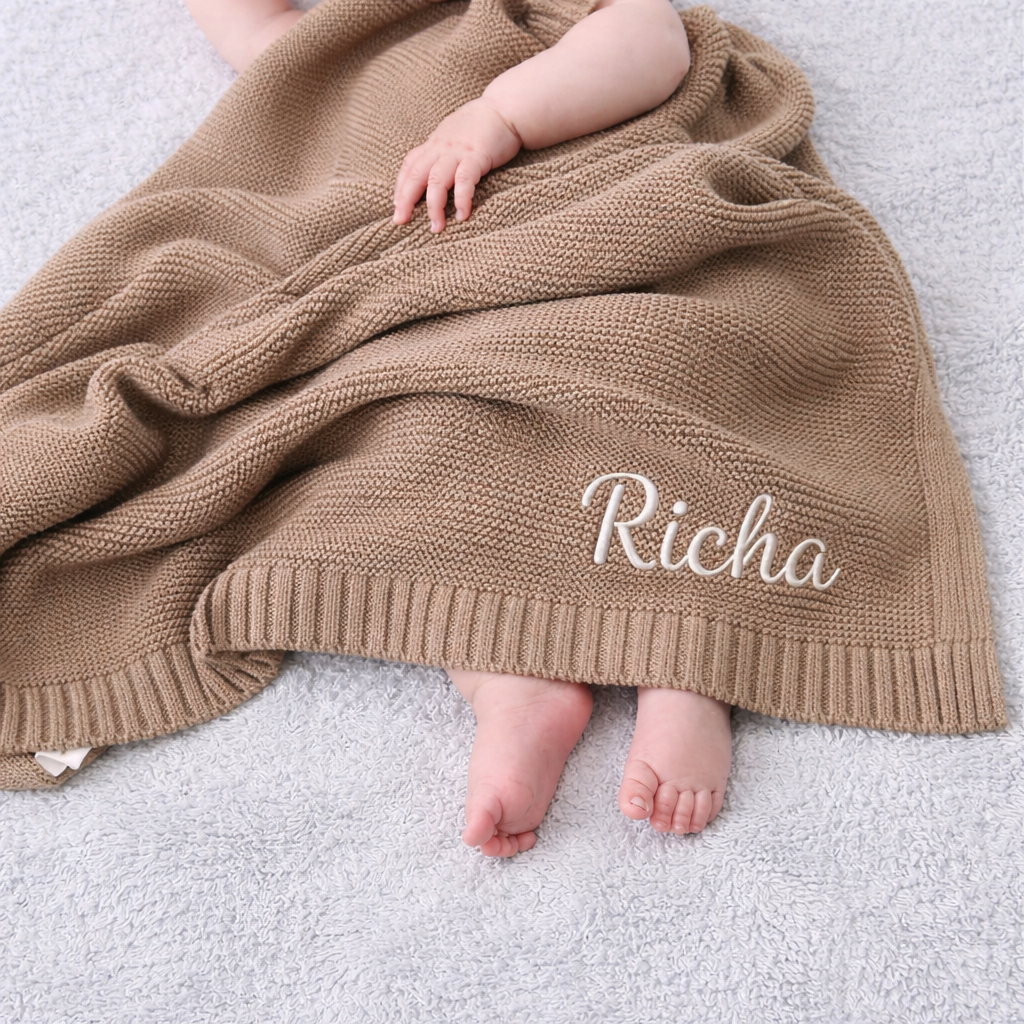 Personalized Knitted Baby Blanket
