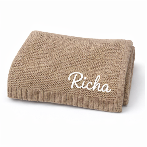 Personalized Knitted Baby Blanket
