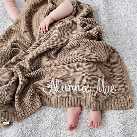 Personalized Knitted Baby Blanket